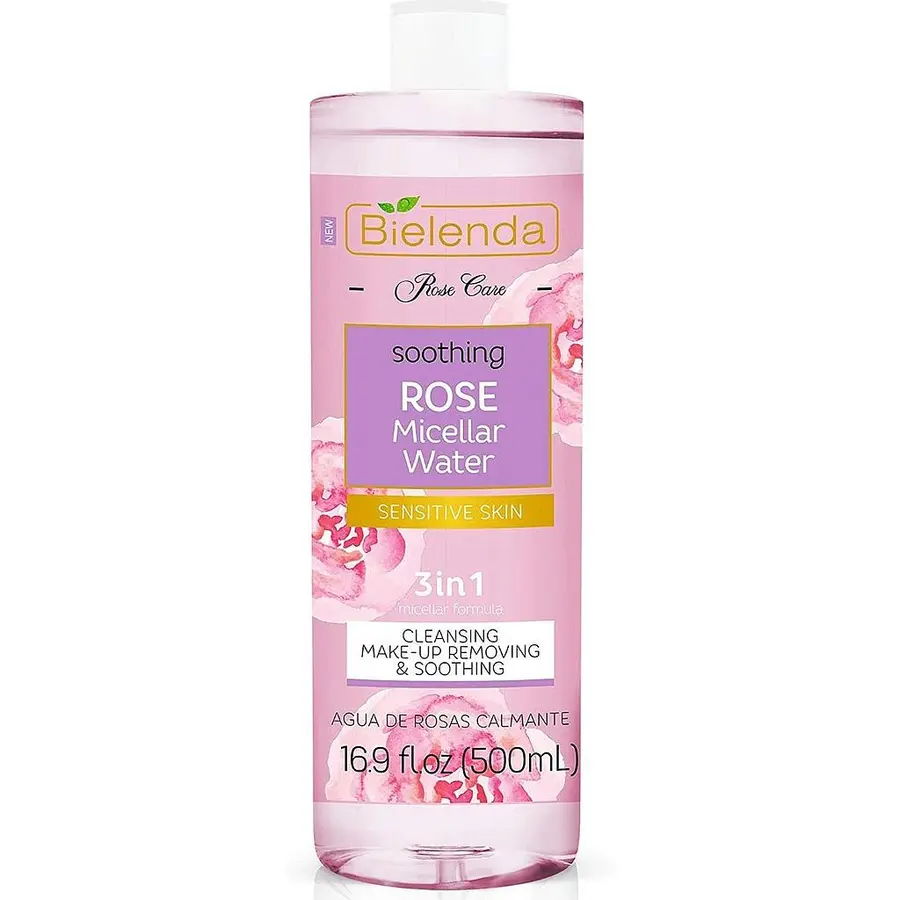 BIELENDA - Rose Care Agua Micelar Calmante 3en1 Para Pieles Secas Sensibles 500ml